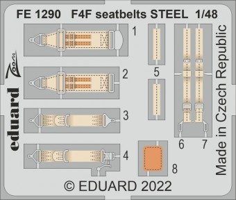 Eduard FE1290 F4F seatbelts STEEL 1:48