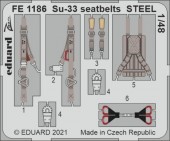Eduard FE1186 Su-33 seatbelts STEEL 1/48 for MINIBASE 1:48