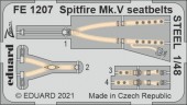Eduard FE1207 Spitfire Mk.V seatbelts STEEL for EDUARD/SPECIAL HOBBY 1:48