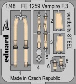 Eduard FE1259 Vampire F.3 seatbelts STEEL for AIRFIX 1:48