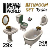 Green Stuff World 8435646504179ES Resin Set: Toilet and WC - 29 pcs (1:48 - 1:35)