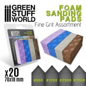 Green Stuff World 8435646504766ES Foam Sanding Pads - FINE GRIT ASSORTMENT x20