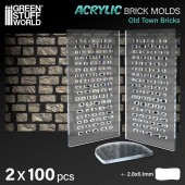 Green Stuff World 8435646520612ES Acrylic molds - Old Bricks (pack x2)