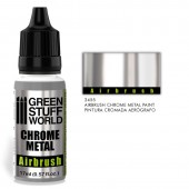 Green Stuff World 8436574508147ES Airbrush Chrome Metal Paint (17 ml) - Alcohol-based metallic paint