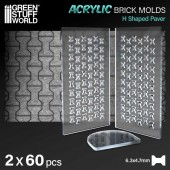 Green Stuff World 8435646520643ES Acrylic molds - H Shaped Paver (pack x2)